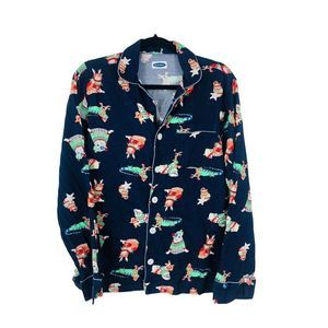 8475 Old Navy men's sz xl dog puppy holiday Christmas pajama sleep top